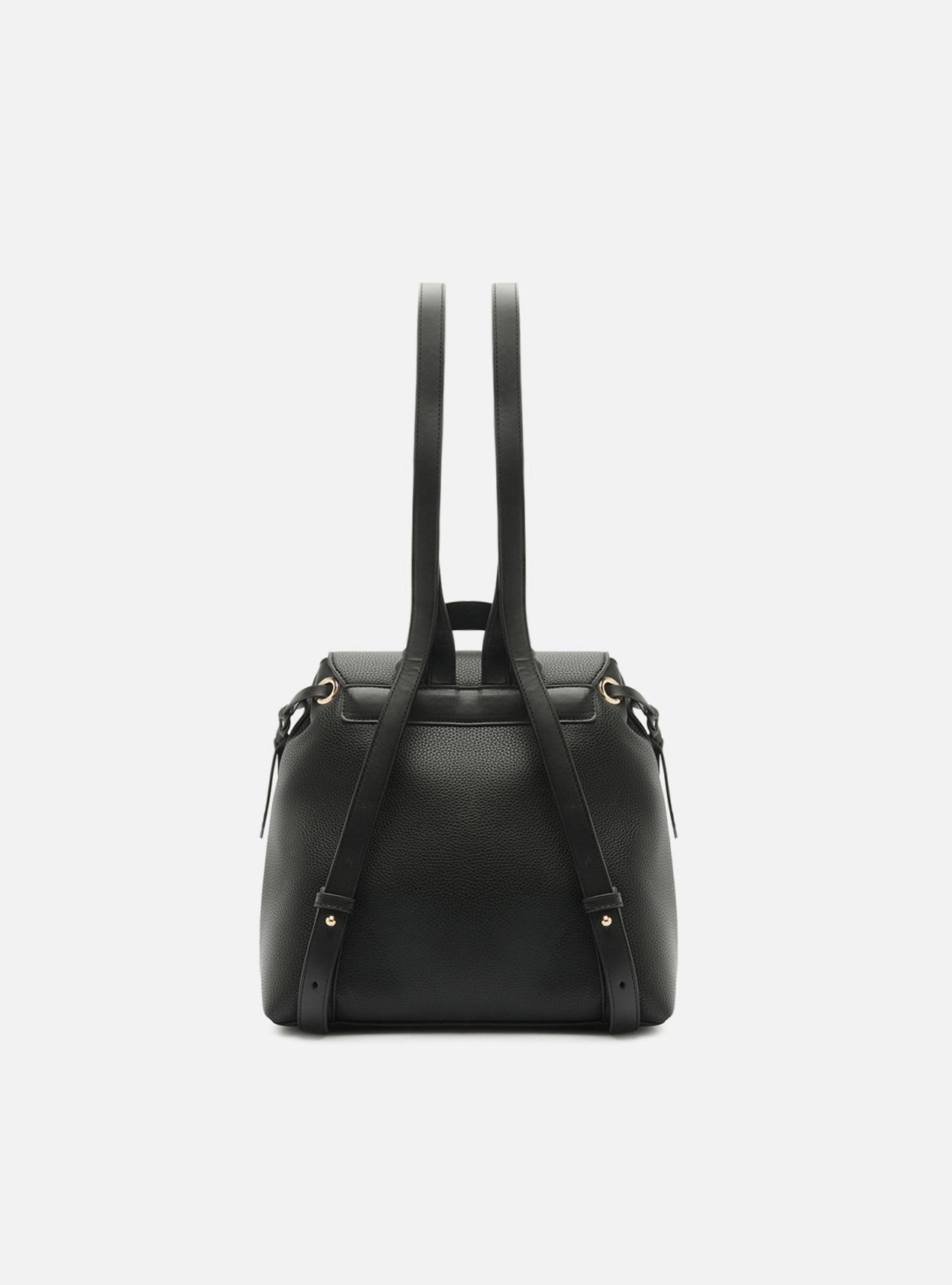 Bolsa Mochila Preta Fivela Dourada — foto 3