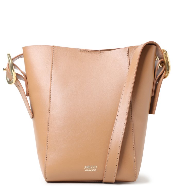 Bolsa Bucket Marrom Couro Serena Média