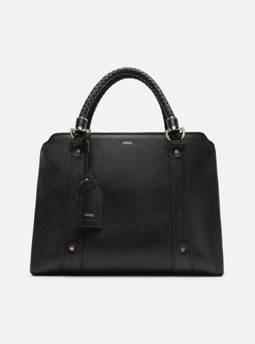 Bolsa Tote Preta Couro Piazza Grande