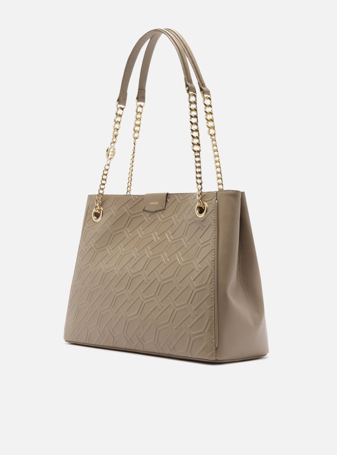 Bolsa Shopping Cinza Couro Grande Corrente — foto 2