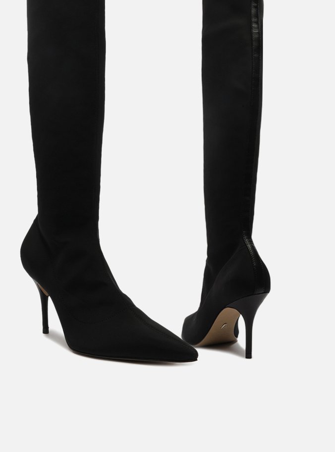Bota Over The Knee Preta Salto Fino