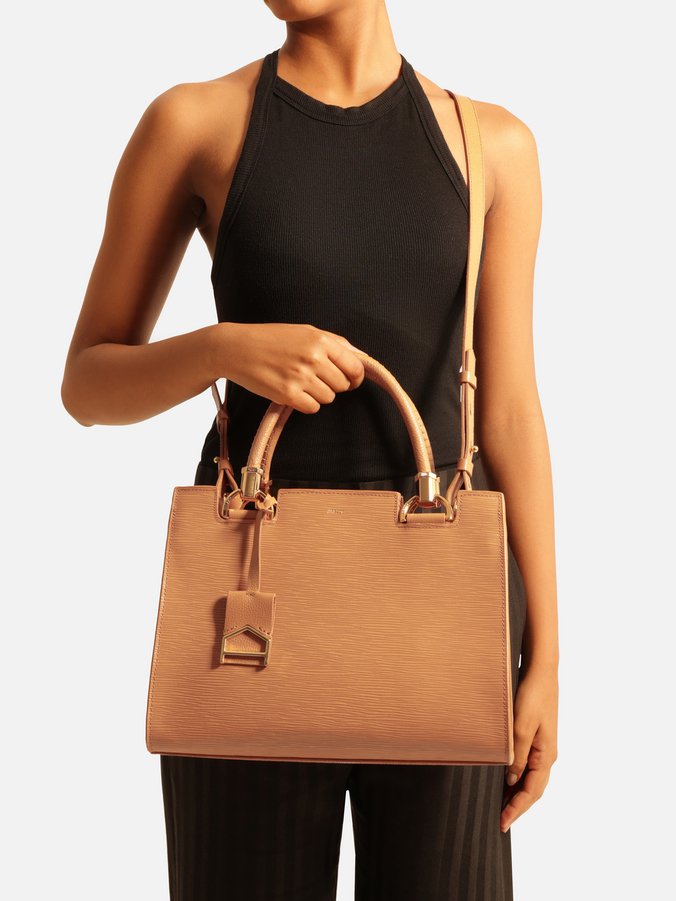 Bolsa Tote Marrom Clara Couro Abraccio Grande