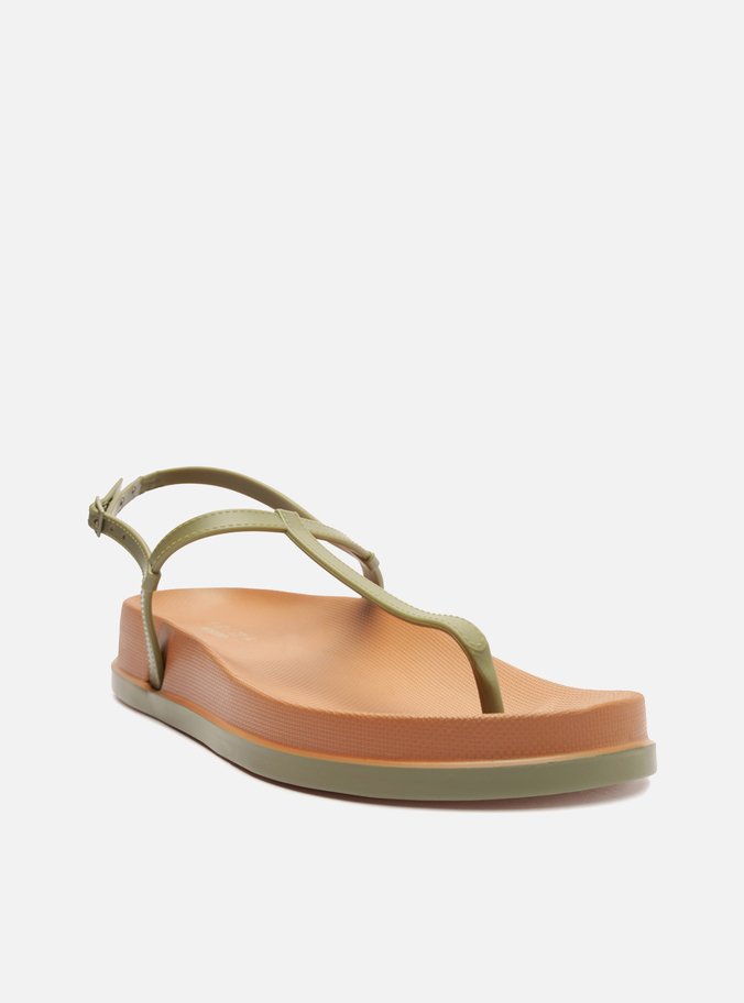Sandália Rasteira Verde Slim Lara Brizza