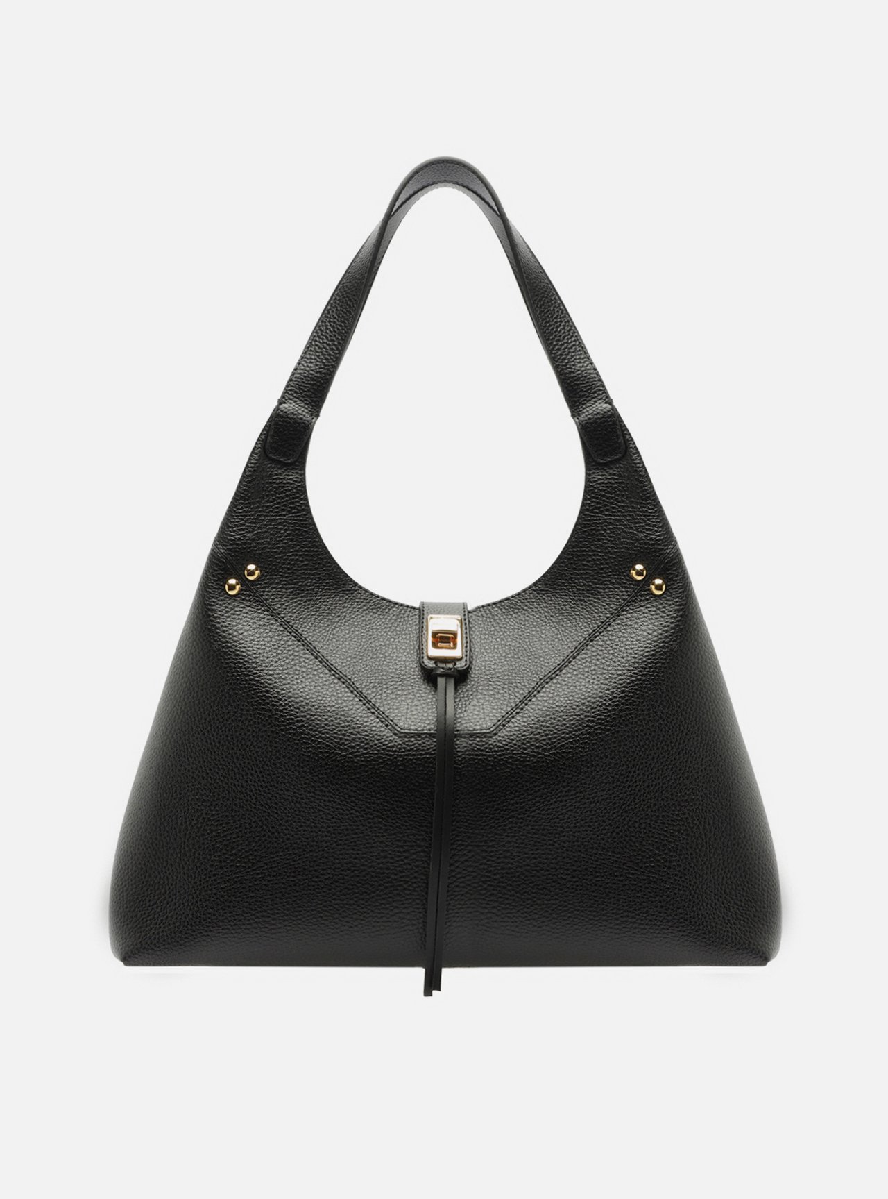 Bolsa Hobo Preta Grande Metais — foto 1
