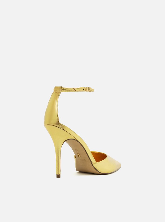 Scarpin Dourado Salto Fino