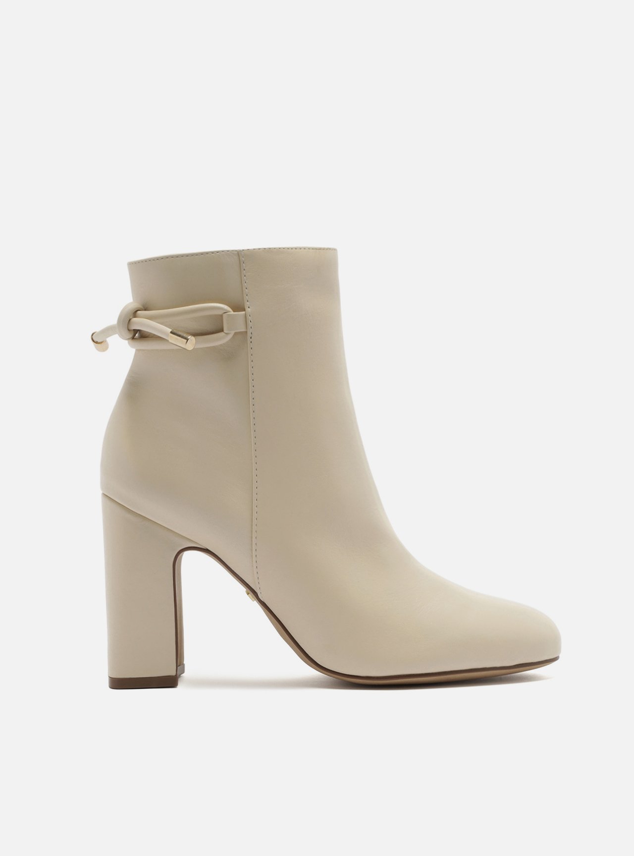 Bota Cano Médio Off-White Verniz Salto Bloco Zíper | Arezzo