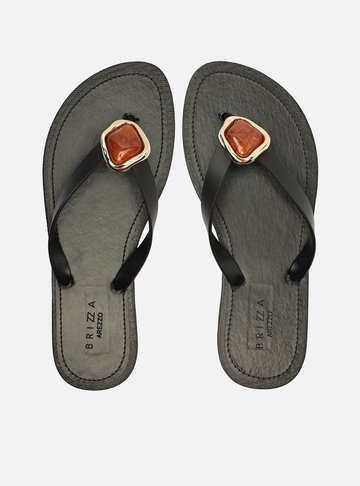 Chinelo de Dedo Preto Pedra