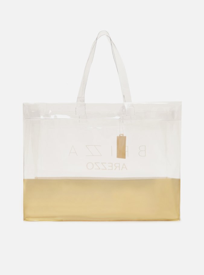 Bolsa Shopping Dourada Vinil Liz Logo Grande