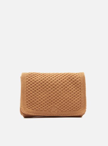 Bolsa Tiracolo Bege Crochê Média Chloe