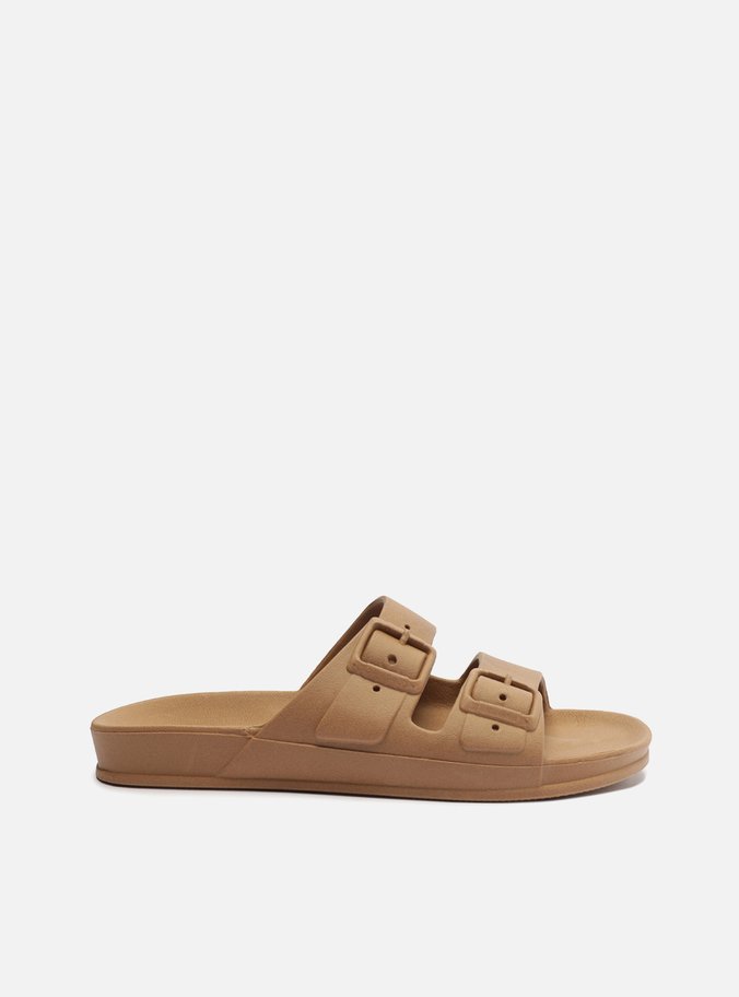 Chinelo Slide Marrom Fivelas Brizza