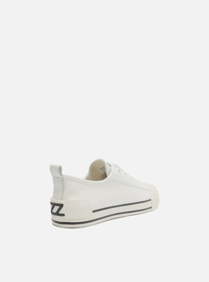 Tênis Slip On Branco Couro Elástico