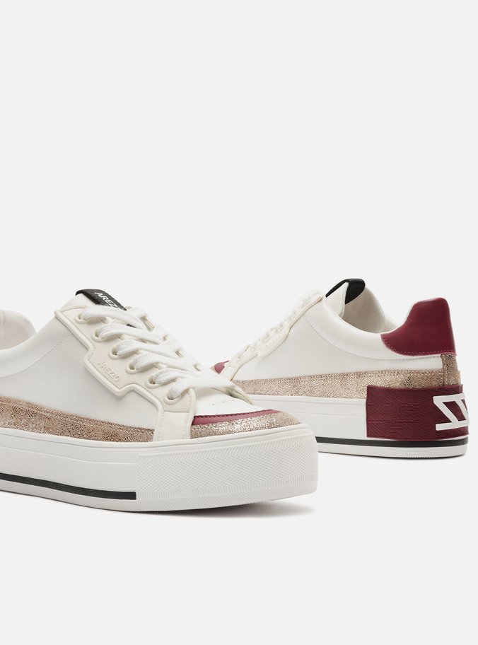 Tênis Branco Flatform Amarração Platino