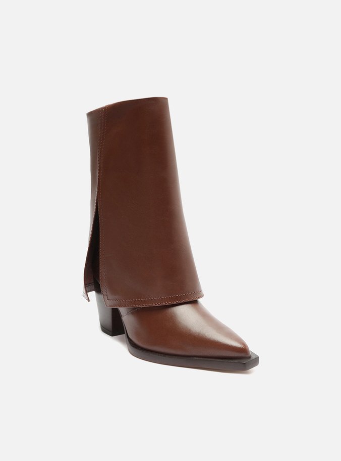 Bota Marrom Couro Cano Médio Capa