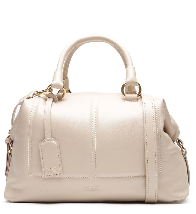 Bolsa Bowling Branca Couro Giani Grande