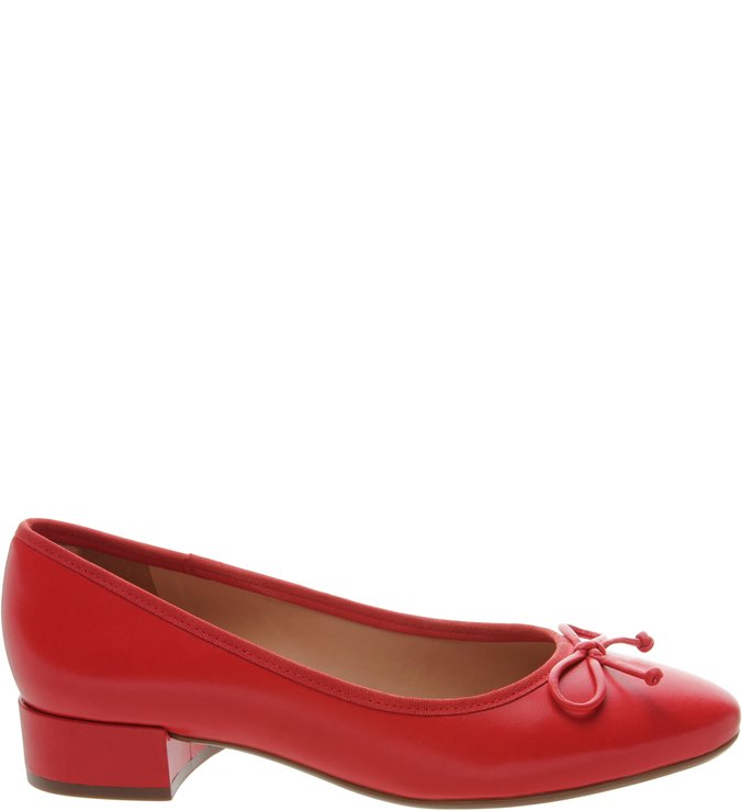 Sapatilha Couro Salto Bloco Baixo Perfect Red