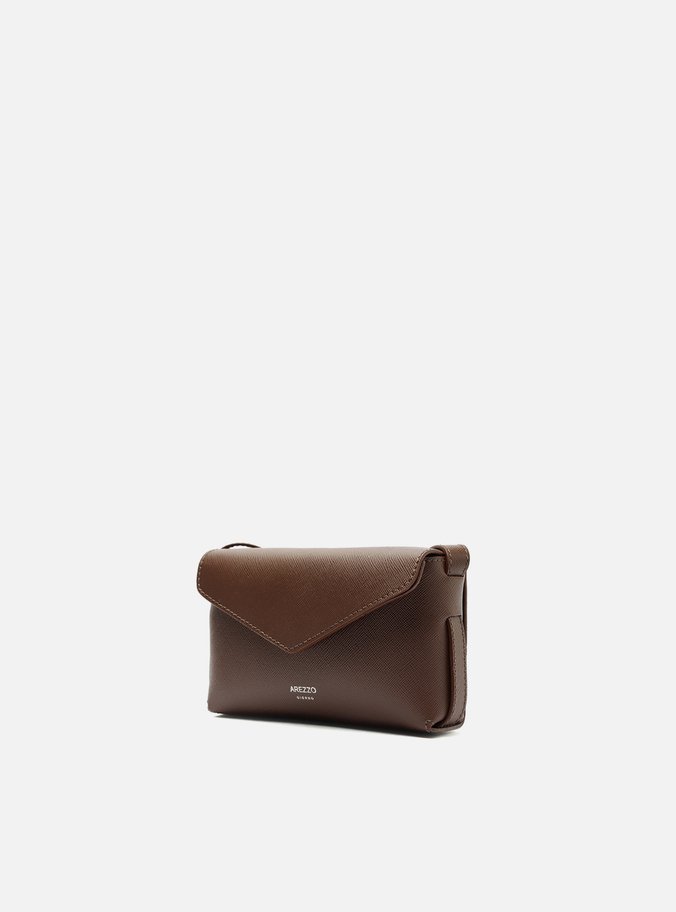 Bolsa Tiracolo Marrom Escura Pequena Envelope