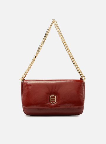 Bolsa Tiracolo Vermelha Couro Média Puffer