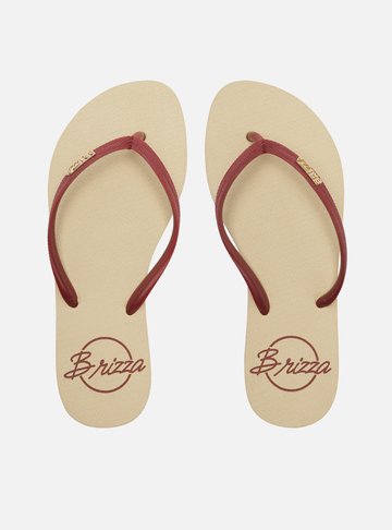 Arezzo — Chinelo de Dedo Vermelho Flatform Metais Brizza
