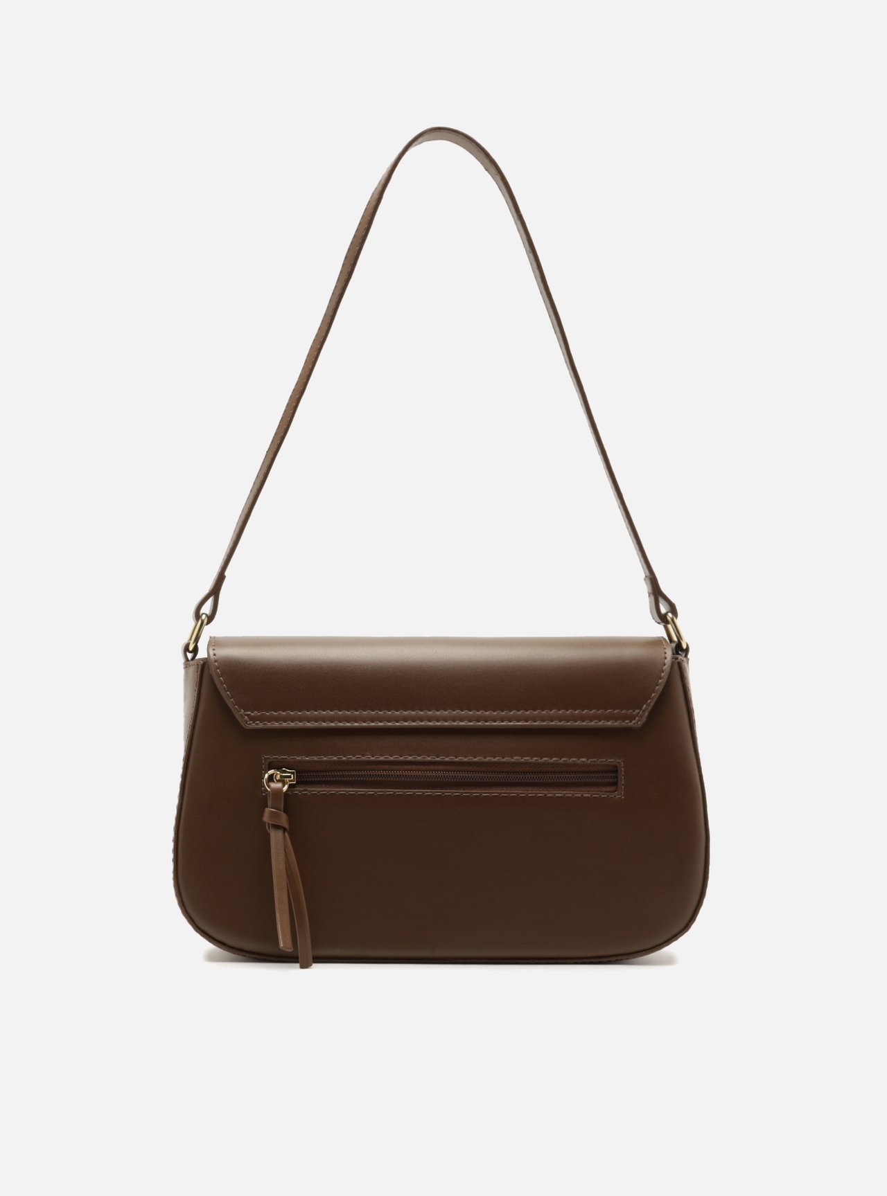 Bolsa Shoulder Marrom Média Metais — foto 3
