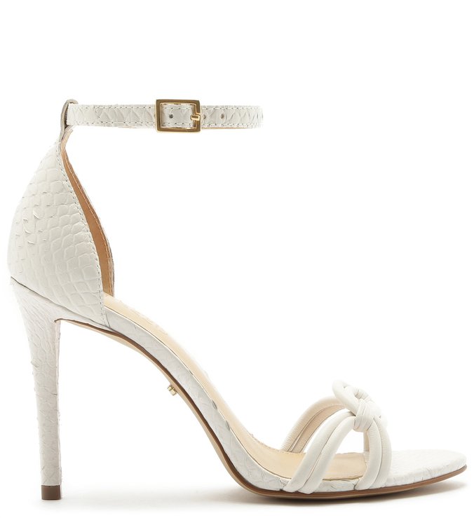 Sandália Viper Skin Tiras Salto Alto Bianco