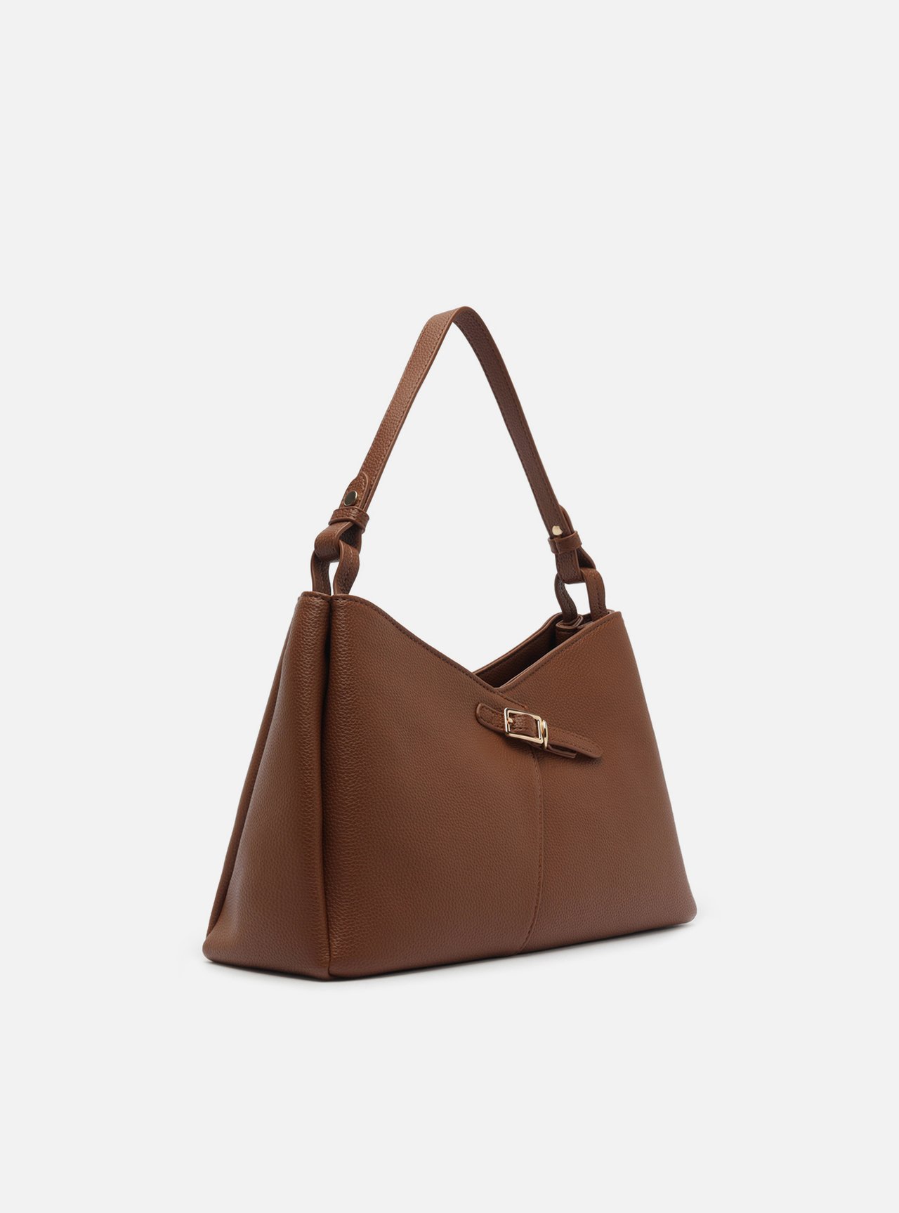 Bolsa Shopping Marrom Média Fivela Dourada — foto 5