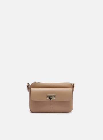 Bolsa Tiracolo Bege Pequena Encaixe Metal