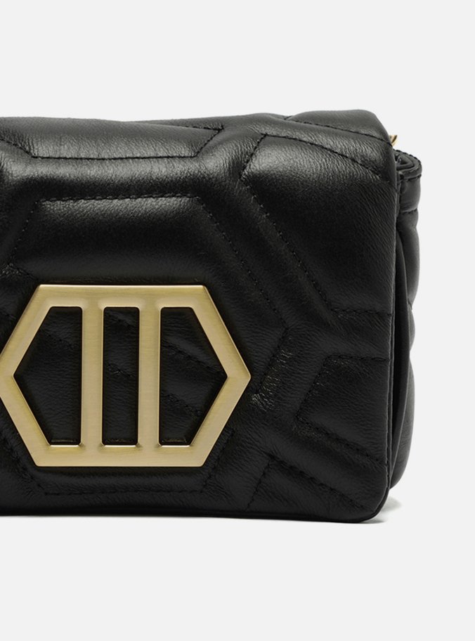 Bolsa Tiracolo Preta Couro Emma Pequena