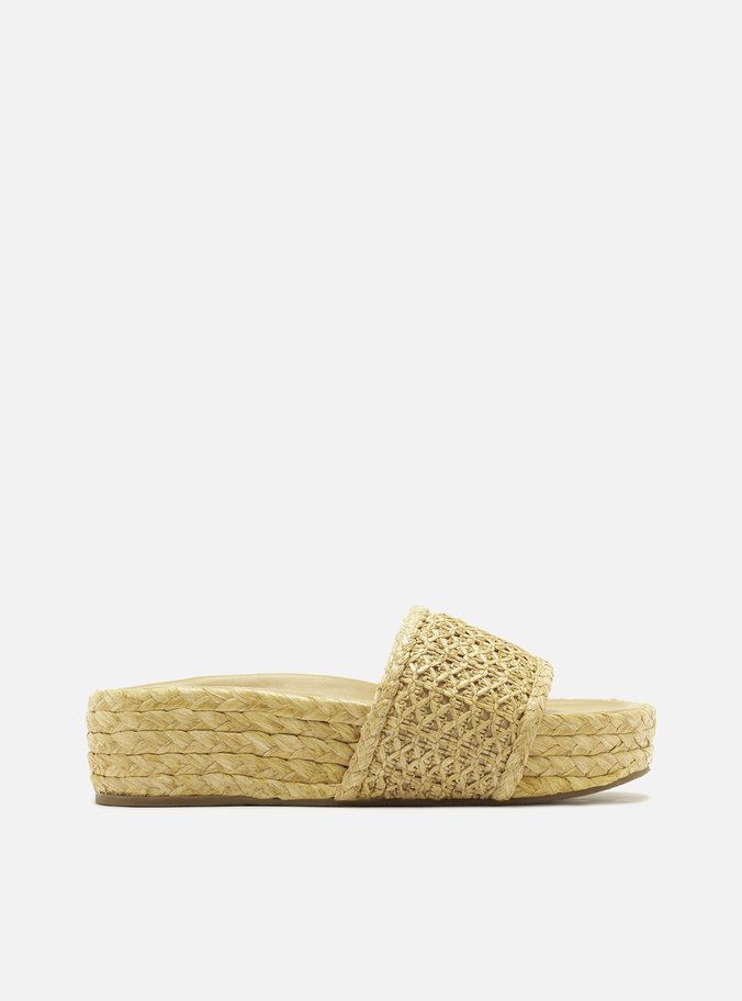 Tamanco Palha Natural Flatform Tira