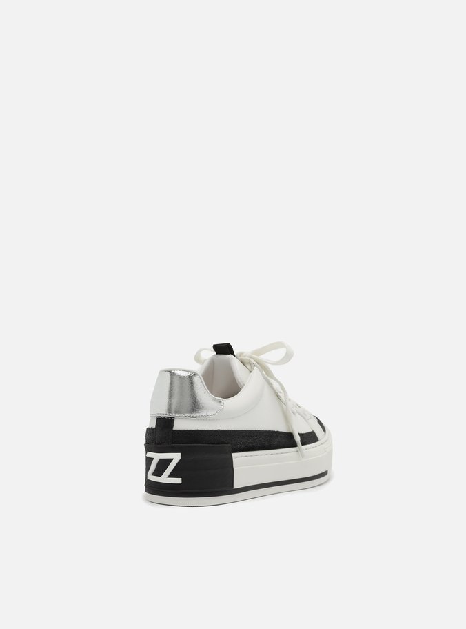 Tênis Branco Flatform Amarração Preto