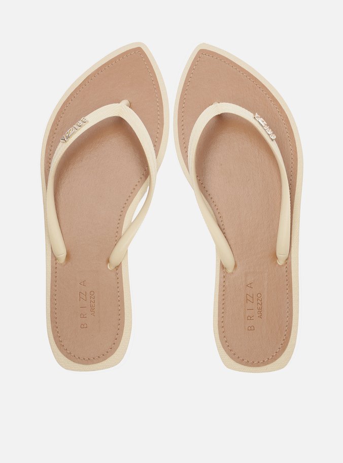 Chinelo de Dedo Off-White Bico Folha Brizza