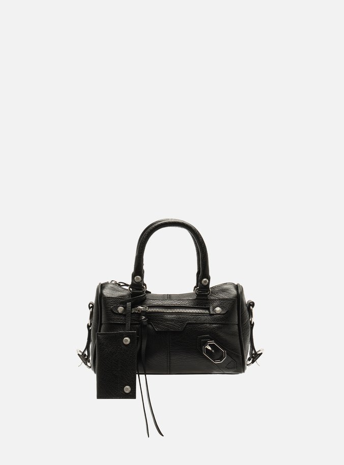 Bolsa Tote Preta Couro Pequena Alça Tressê