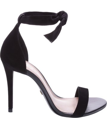 Sandália Nobuck Isabelli Alta Lace Up Preta