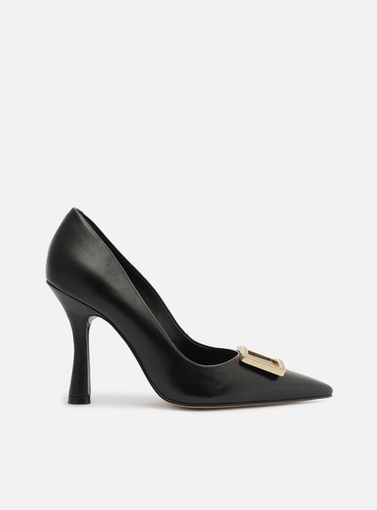 Scarpin Preto Bico Fino Couro