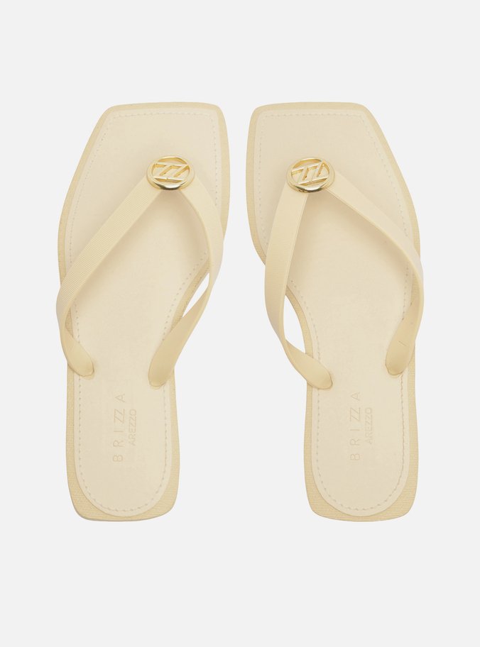 Chinelo de Dedo Off White Metal ZZ Square Brizza