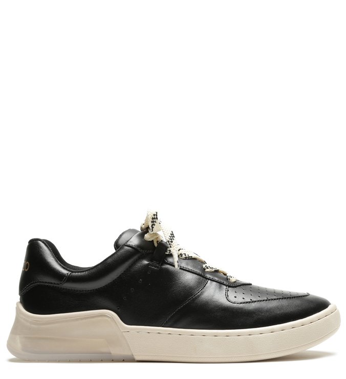 Tênis Preto Couro Athleisure