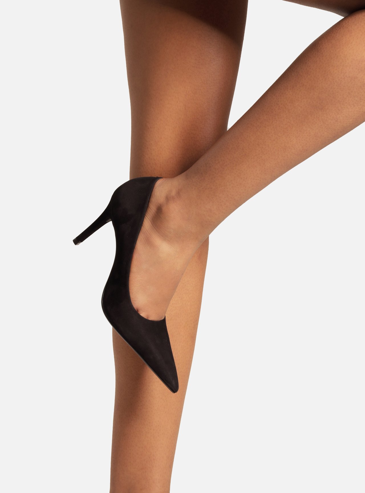 Scarpin Preto Nobuck Salto Fino Bico Fino — foto 7