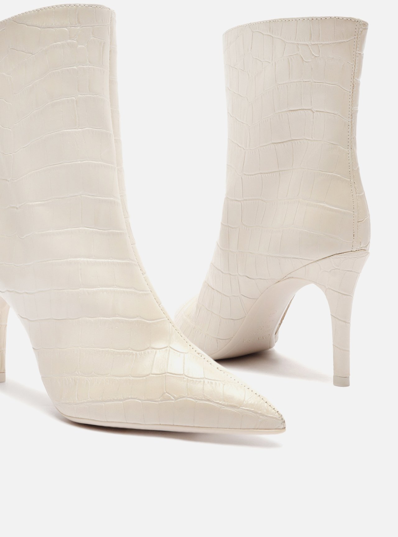 Bota Off-White Croco Cano Médio Salto Fino — foto 4