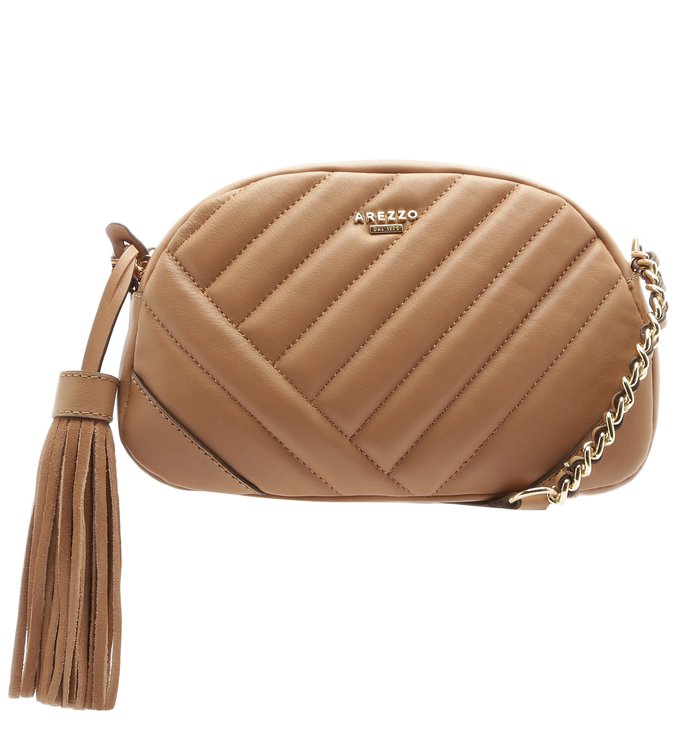 Bolsa Tiracolo Couro Olivia Pequena Soft Avelã