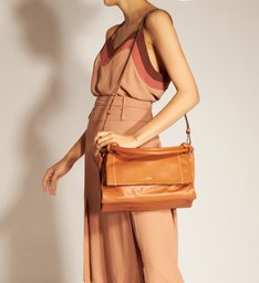 Bolsa Satchel Marrom Couro Grande Monalisa Bolsa Satchel Marrom Couro Grande Monalisa