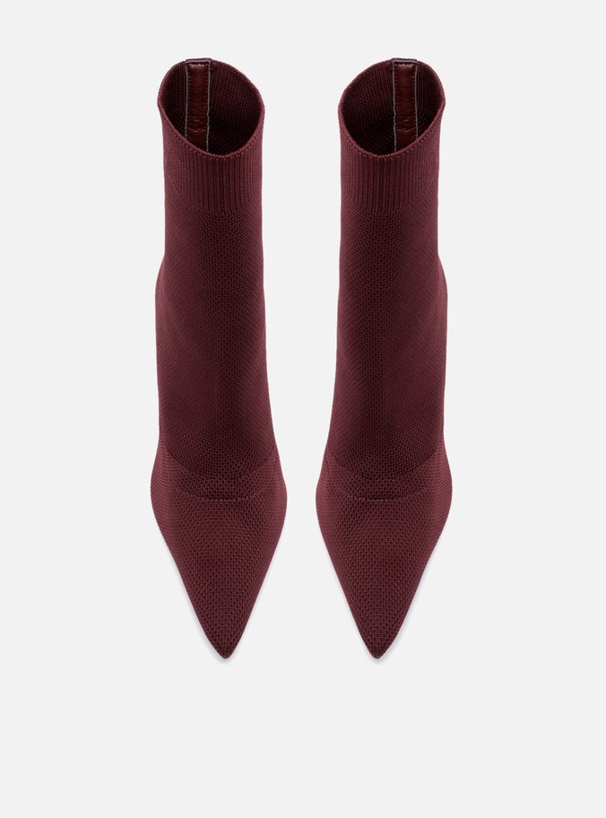 Skinny Boot Vinho Knit Salto Alto Helena