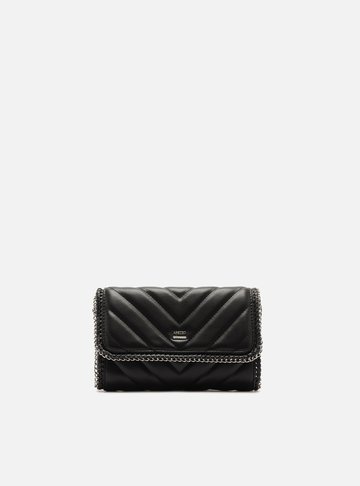 Bolsa Tiracolo Preta Pequena Matelassê Corrente