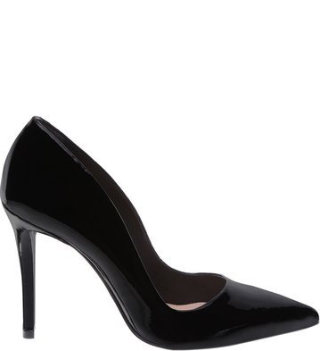 Scarpin Verniz Alto  Bico Fino Preto