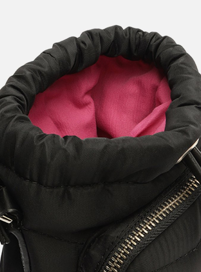 Mini Bag Preta Nylon Porta-Celular Puffer