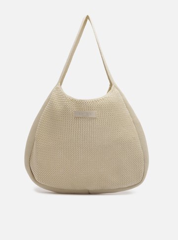 Arezzo — Bolsa Shopping Branca Knit Grande Brizza