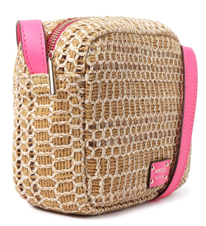 Bolsa Tiracolo Fibra Natural Milena Pequena Rosa