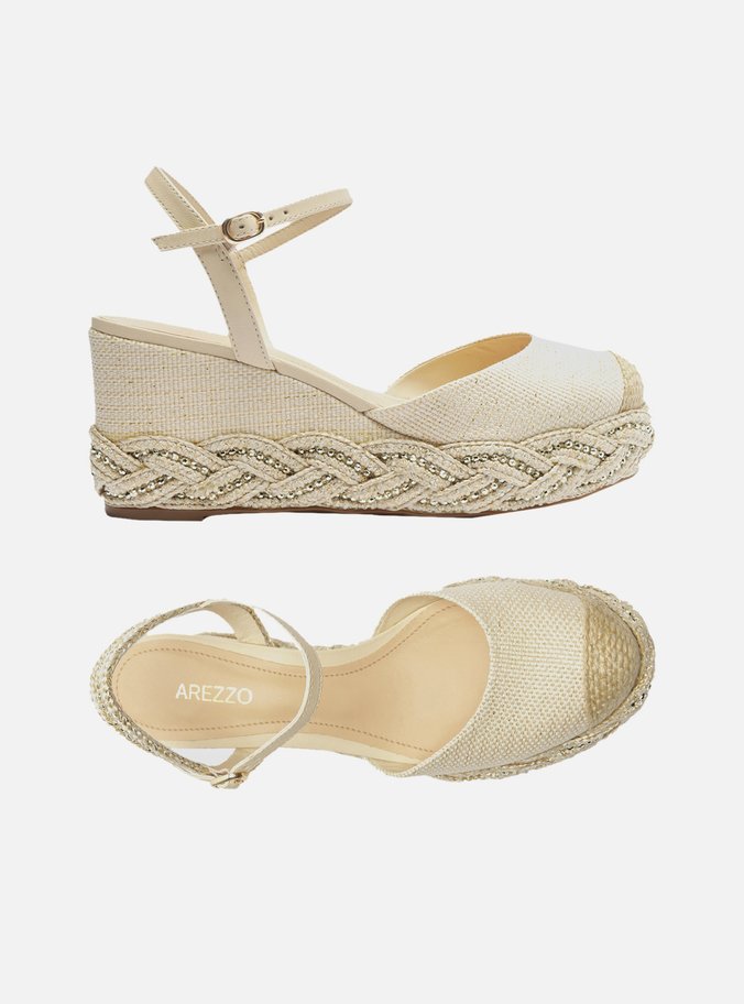 Sandália Espadrille Off-White Tramada Strass