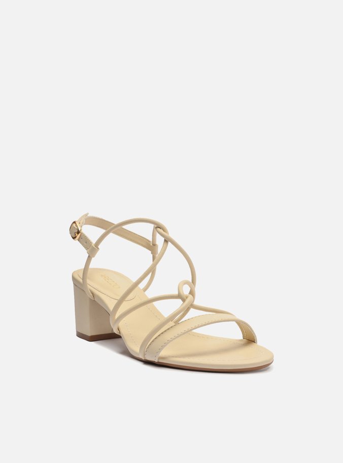 Sandália Off-White Salto Bloco Tiras Enlace