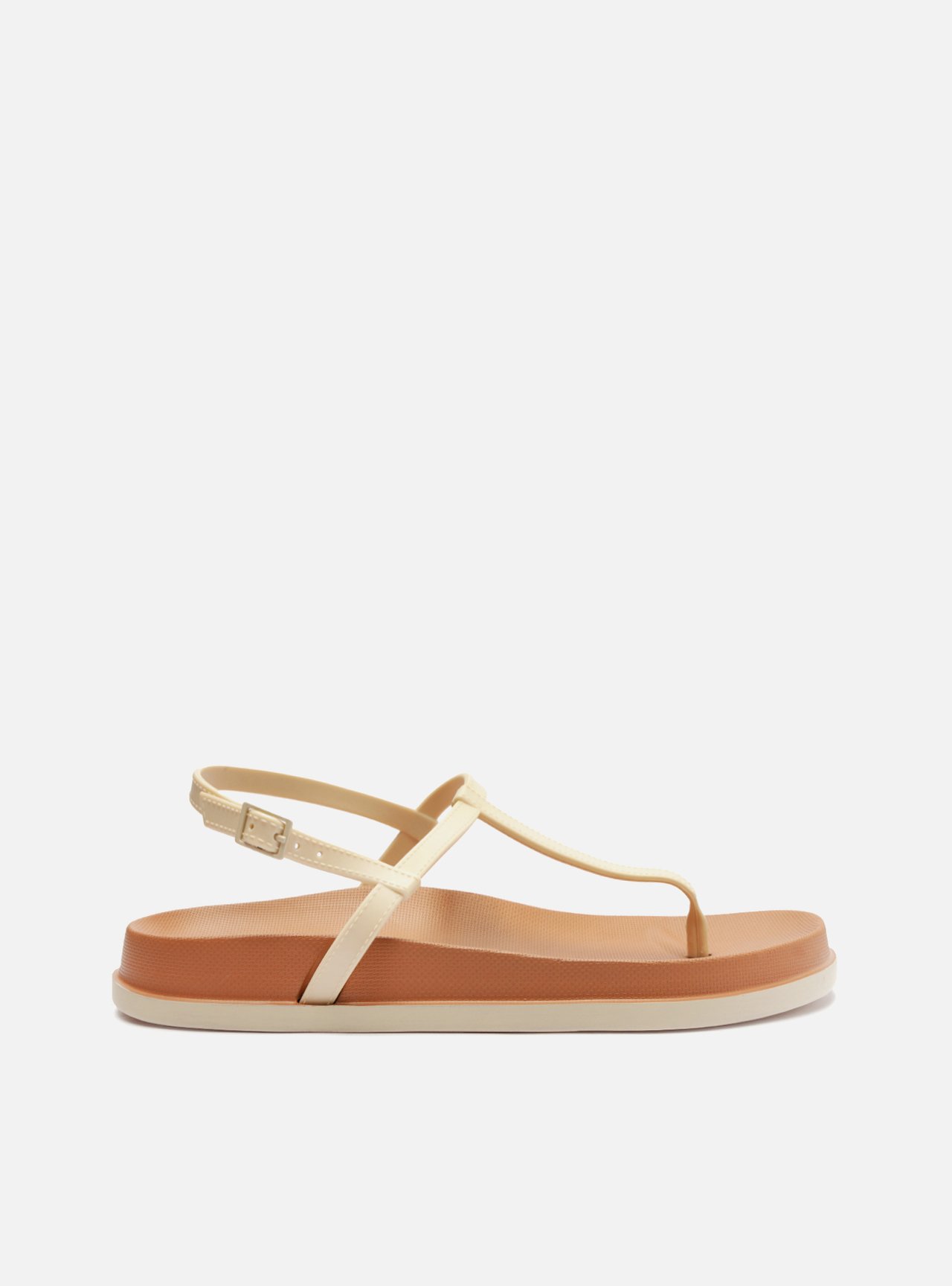 Sandália Rasteira Branca Slim Lara Brizza | Arezzo