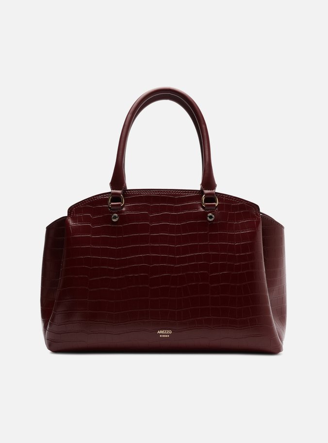Bolsa Tote Vermelha Croco Grande Textura