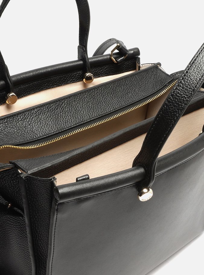 Bolsa Shopping Preta Couro Hailey Grande